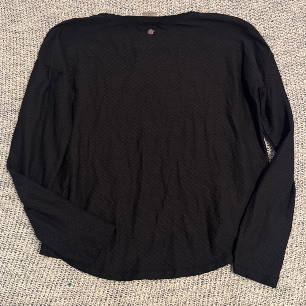 Calia by Carrie Underwood Black Textured Long Sleeve Top | Size Small - Picture 3 of 3